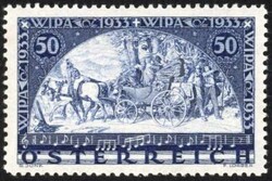 1933, 50 g. WIPA, ungebrauchter Wert auf gewöhnlichem Papier, mit ...