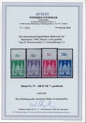 1948, 1-5 M. Bauten, postfrische Luxus-Garnitur der Markwerte ...