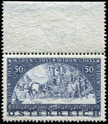 1933, 50+50 g. WIPA, Faserpapier, postfrisches Exemplar in ...