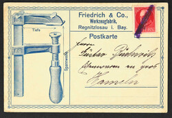 1919, Reklamepostkarte Friedrich & Co. Werkzeugfabrik Regnitzlosau in ...