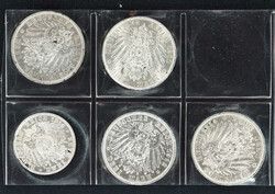 BAYERN: 1904/14, 2 Mark 1914 ss-vz, 3 Mark 1909 ss, 1911 Todestag ...