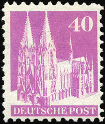 1948, 40 Pfg. rotviolett Type I mit der seltenen "waagerechten ...