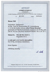 1948, 40 Pfg. rotviolett Type III in der guten Zähnungsvariante "WG" ...