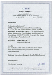 1948, 60 Pfg. braunlila Type IV mit dem seltenen Urfehler "weißer ...