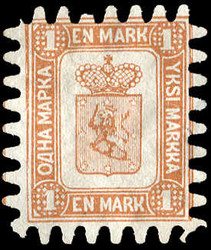 1867, 1 M. gelbbraun mit dem Durchstich "C", ungebrauchter Einzelwert ...