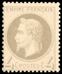 1862, 4 C. Napoleon mit Lorbeerkranz grau, postfr. Einzelwert, ...