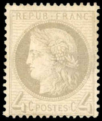 1871, 4 C. Ceres grau, ungebrauchter Einzelwert, farbfrisch und gut ...