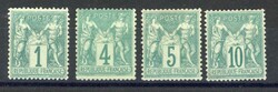 1876, 1 bis 20 C. Allegorie, 7 ungebr. Einzelwerte, alle in der ...
