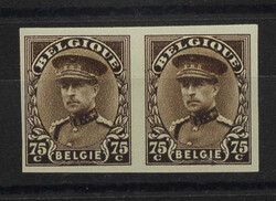 1932, 75 C. König Albert mit Schirmmütze, ungebr. waager. Paar, ...