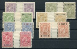 1890, Telefonmarken, 25 C. violett bis 3,75 Fr. lilabraun/blau König ...