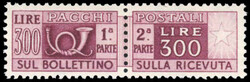 1946/52, 200, 300, und 500 L. Posthorn und Wertziffer, drei ...