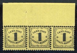 1862, 1 Kr. schwarz a. hellgrünlichgelb, postfr. 3er-Streifen vom ...