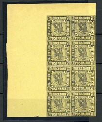 1861, 1½ S. Wappen, schwarz a. hellolivgelb, postfr./ungebr. senkr. ...