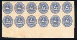 1865, 2 Gr. Wappen, dunkelblau, postfr./ungebr. 12er-Block vom ...