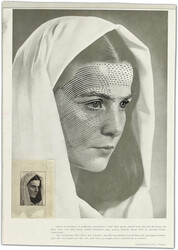 1953, Moderne Madonna, Porträt-Foto eines von Tuch verhüllten ...