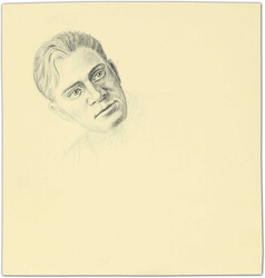 Sechs Bleistiftstudien eines Handwerkers beim Feilen, Feindetail, ...