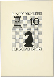 1964, Der Schachsport - 10 Pfennig - Bundesdruckerei, Tusche auf ...