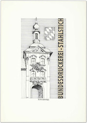 1971, Bamberg als Entwurf für eine Städteserie, Tuschezeichnung auf ...