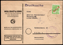 1949, 10 Pfg. Rotaufdruck als Einzefrankatur auf portogerechter ...