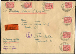 1950, Umschlag ca 22,5 X 16,5 cm als Ortsbrief über 20g mit ...