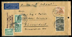 1952, Anschriftteil Falttüte als Luftpost-Drucksache 41 - 50 Gramm ( ...