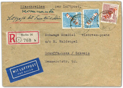 1949, IAS-LUFTPOSTBRIEF Europa bis 20g mit Einschreiben Tarif 2 ( 30 ...