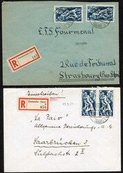 1954, Brief Einschreiben 2 X 25 F Saar IV Dudweiler 23.9.54 nach ...