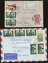 1956, Luftpostbrief 65 F mit 60 F Saar IV und 5 X 1 F Saar Vab ...