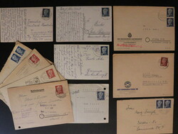 1950/53, 13 kleine Belege mit 12 bzw 24 Pf. Pieck - als =I= oder =II= ...