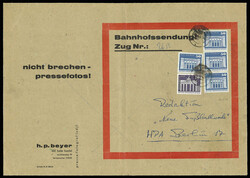 1985, 2 Riesenumschläge Bahnhofssendung, Anschriftteil ...