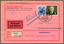 1956, Rohrpostumschlag C 362 (ohne Werteindruck) mit 1.- DM Pieck und ...