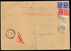 1946, Geschäftspapiere Tarif II 16 Pfennig mit 2 X 8 Pfennig ...