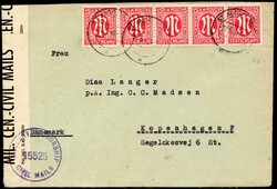 1946, Auslandsbrief 75 Pfennig mit 5 X 15 Pf. AM-Post US-Druck ab St. ...