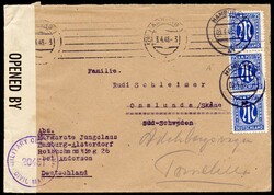 1946, Auslandsbrief 75 Pfennig mit 3 X 25 Pf. AM-Post dt. Druck ab ...