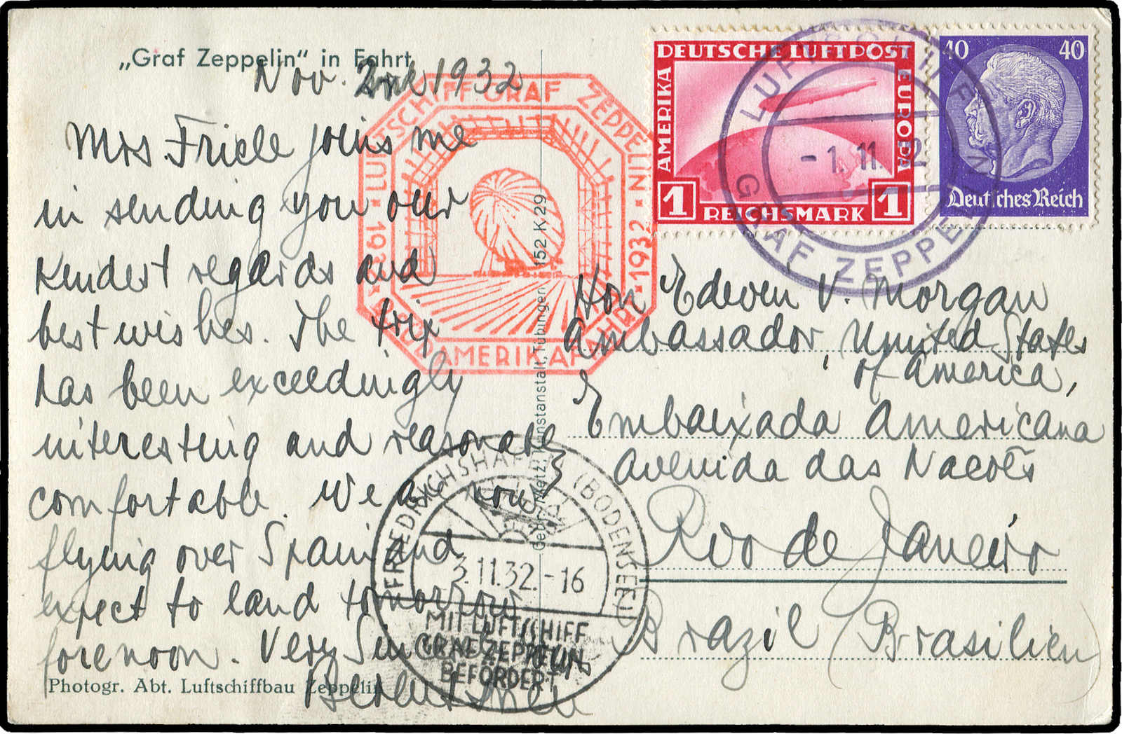 Lot 9277 - Zeppelin/Air Mail Zeppelin, Zeppelinpost LZ 127, Südamerikafahrten 1932 - Auktionshaus Schlegel 26 Public Auction Lot 9277 - Zeppelin/Air Mail Zeppelin, Zeppelinpost LZ 127, Südamerikafahrten 1932 - Auktionshaus Schlegel 26 Public Auction