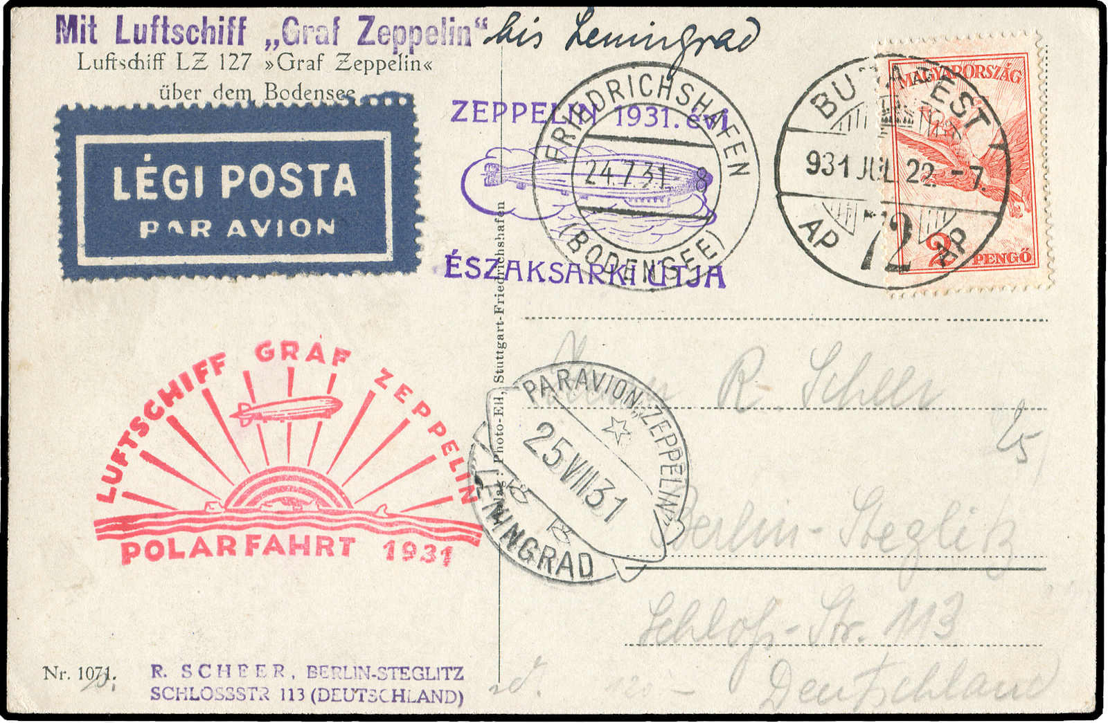 Lot 9656 - Zeppelin/Air Mail Zeppelin, Zeppelinpost LZ 127, Polarfahrt - Auktionshaus Schlegel 26 Public Auction Lot 9656 - Zeppelin/Air Mail Zeppelin, Zeppelinpost LZ 127, Polarfahrt - Auktionshaus Schlegel 26 Public Auction
