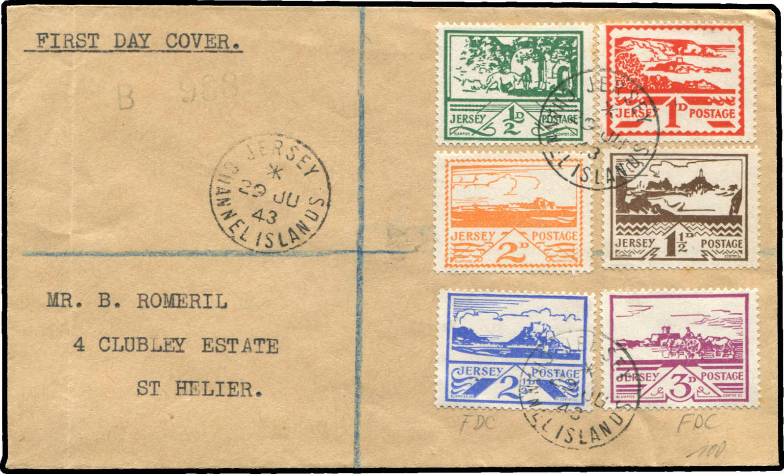 Lot 1639 - COLLECTIONS & ACCUMULATIONS Deutsche Besetz.II.WK Jersey - Auktionshaus Schlegel 26 Public Auction Lot 1639 - COLLECTIONS & ACCUMULATIONS Deutsche Besetz.II.WK Jersey - Auktionshaus Schlegel 26 Public Auction