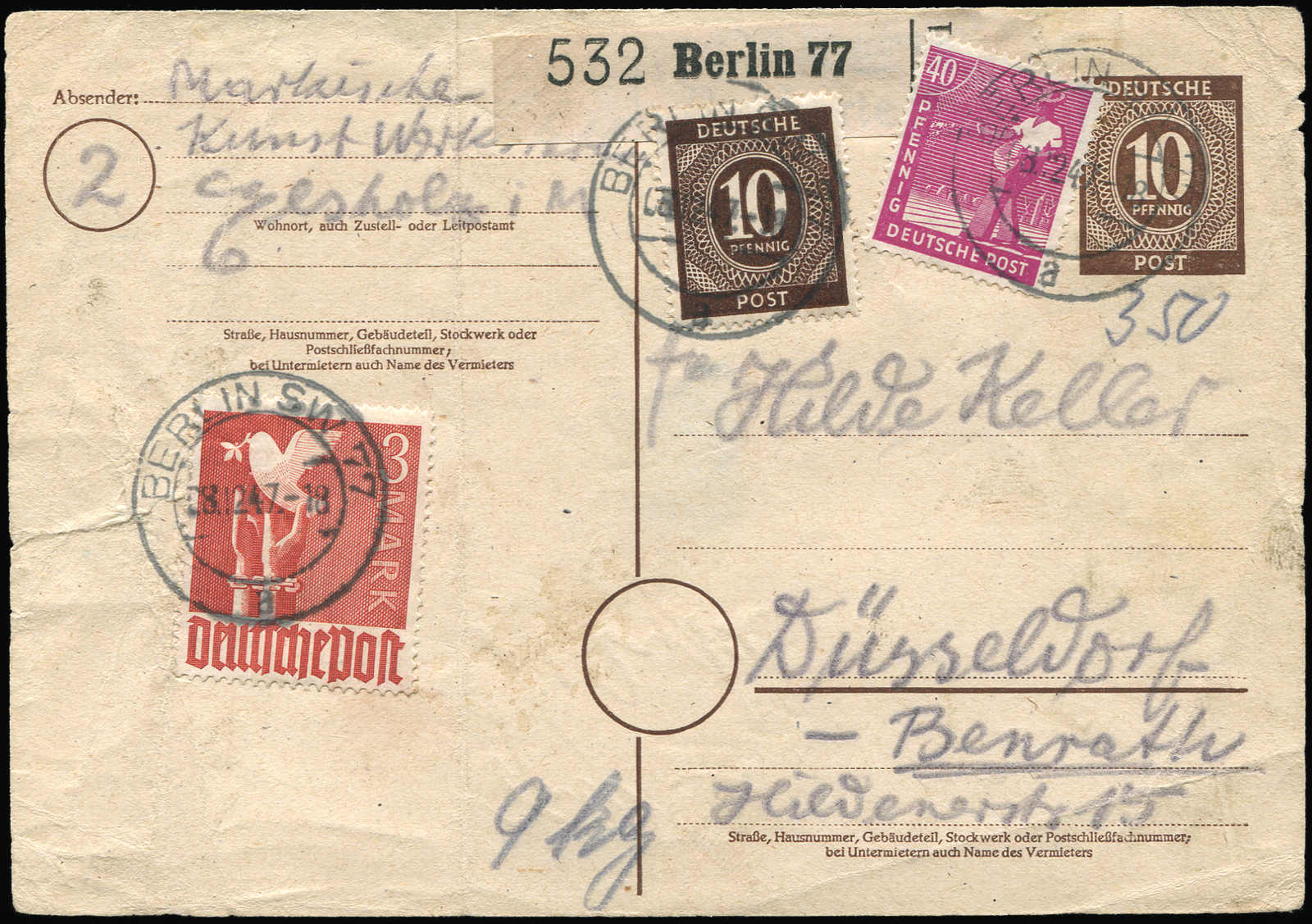 +Deutsche Post Briefmarke 1947 / Leipziger Herbstmesse ...