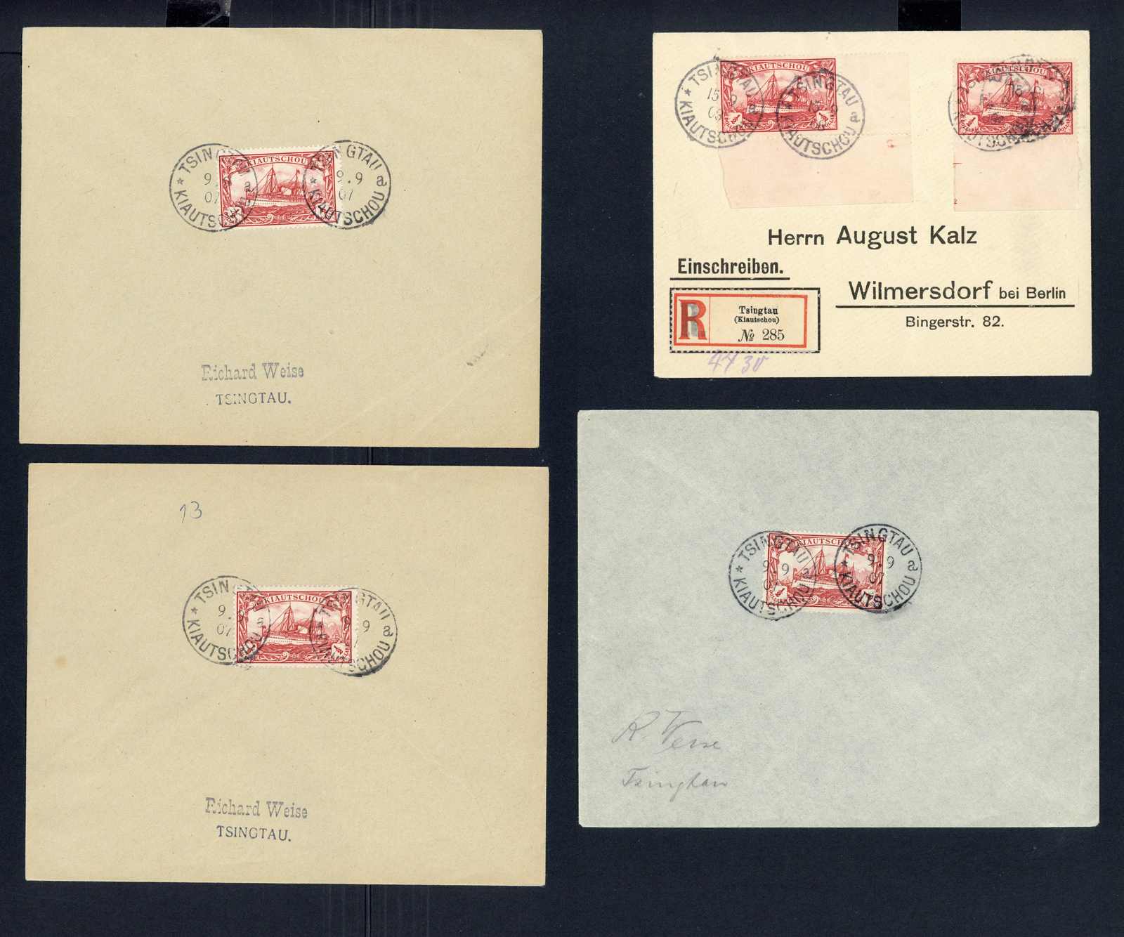 Lot 1521 - COLLECTIONS & ACCUMULATIONS deutsche kolonien kiautschou - Auktionshaus Schlegel 26 Public Auction Lot 1521 - COLLECTIONS & ACCUMULATIONS deutsche kolonien kiautschou - Auktionshaus Schlegel 26 Public Auction