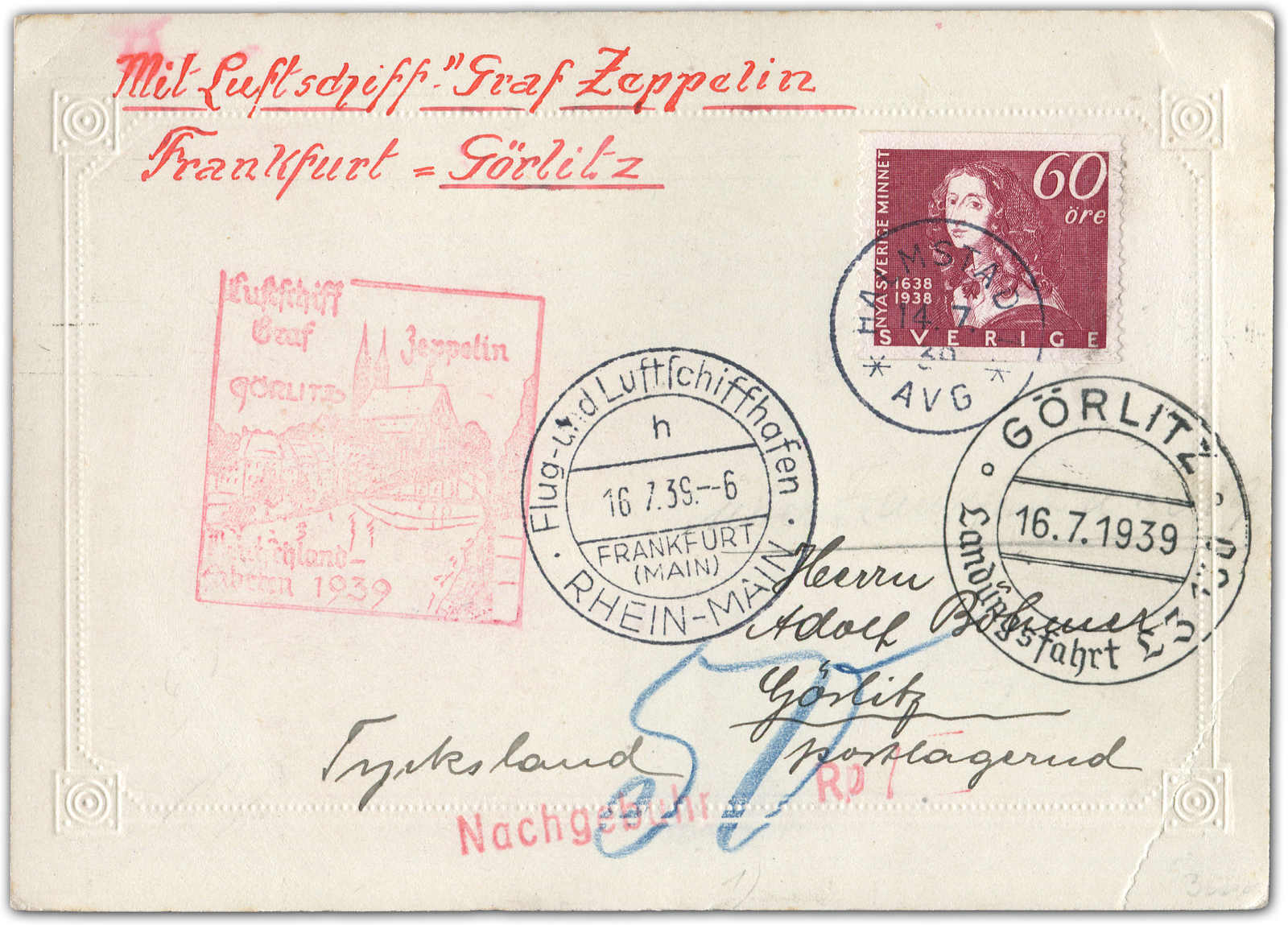 Lot 9874 - Zeppelin/Air Mail Zeppelin, Zeppelinpost LZ 130, Deutschlandfahrten -  Auktionshaus Schlegel 26 Public Auction