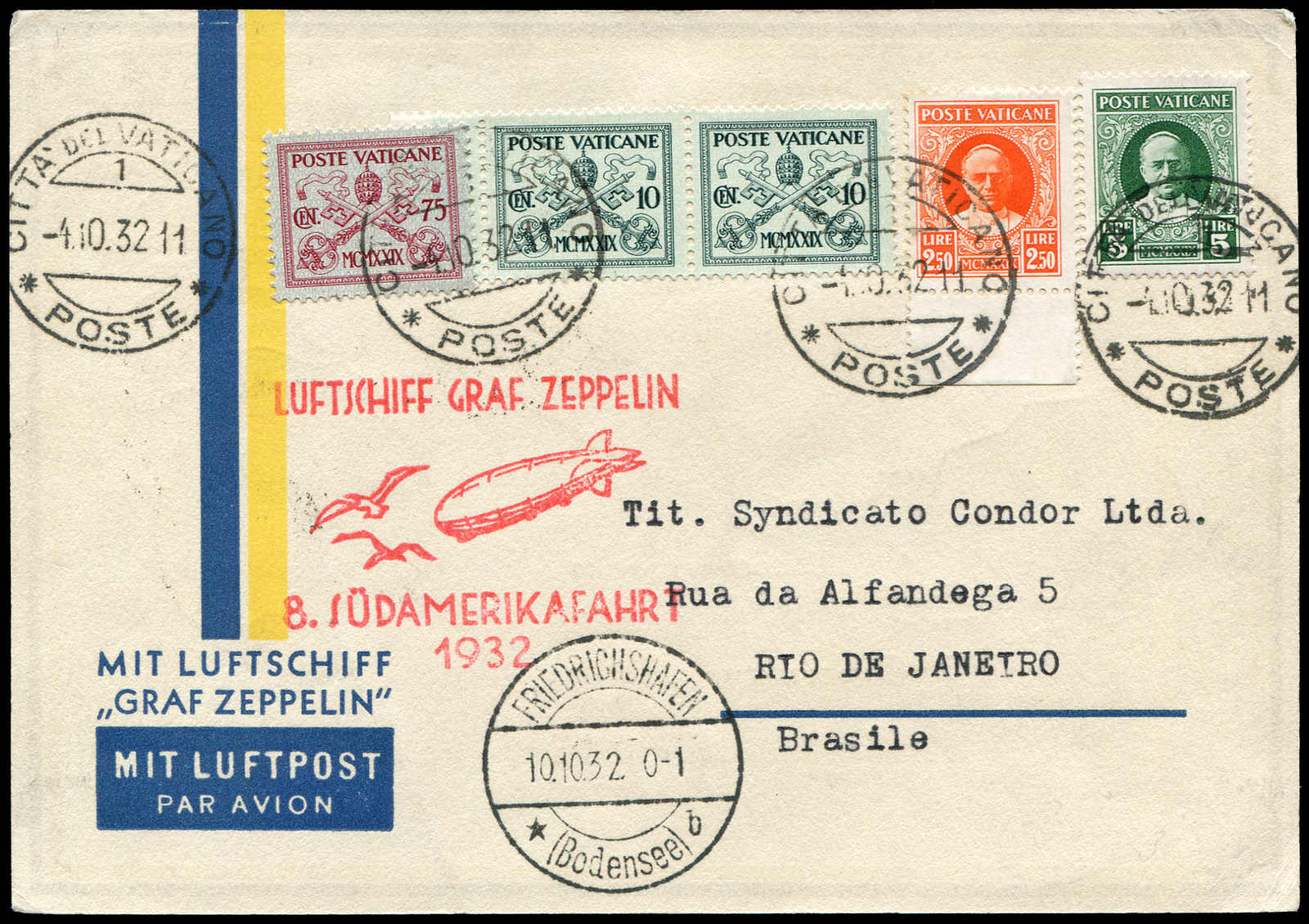 Lot 9303 - Zeppelin/Air Mail Zeppelin, Zeppelinpost LZ 127, Südamerikafahrten 1932 -  Auktionshaus Schlegel 26 Public Auction