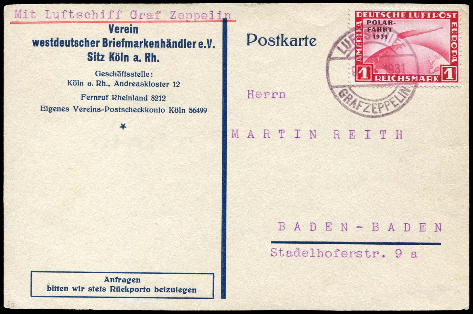 Lot 9743 - Zeppelin/Air Mail Zeppelin, Zeppelinpost LZ 127, Switzerlandfahrten - Auktionshaus Schlegel 26 Public Auction Lot 9743 - Zeppelin/Air Mail Zeppelin, Zeppelinpost LZ 127, Switzerlandfahrten - Auktionshaus Schlegel 26 Public Auction