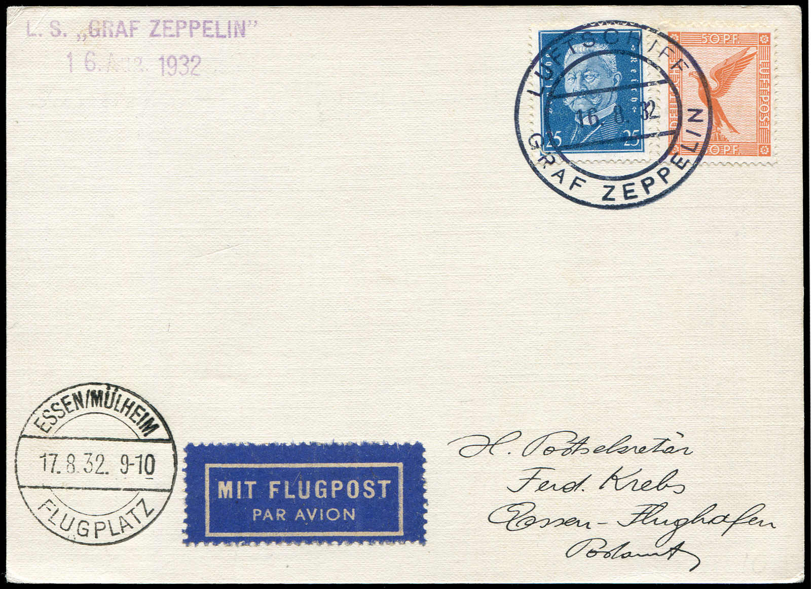 Lot 9750 - Zeppelin/Air Mail Zeppelin, Zeppelinpost LZ 127, Switzerlandfahrten - Auktionshaus Schlegel 26 Public Auction Lot 9750 - Zeppelin/Air Mail Zeppelin, Zeppelinpost LZ 127, Switzerlandfahrten - Auktionshaus Schlegel 26 Public Auction