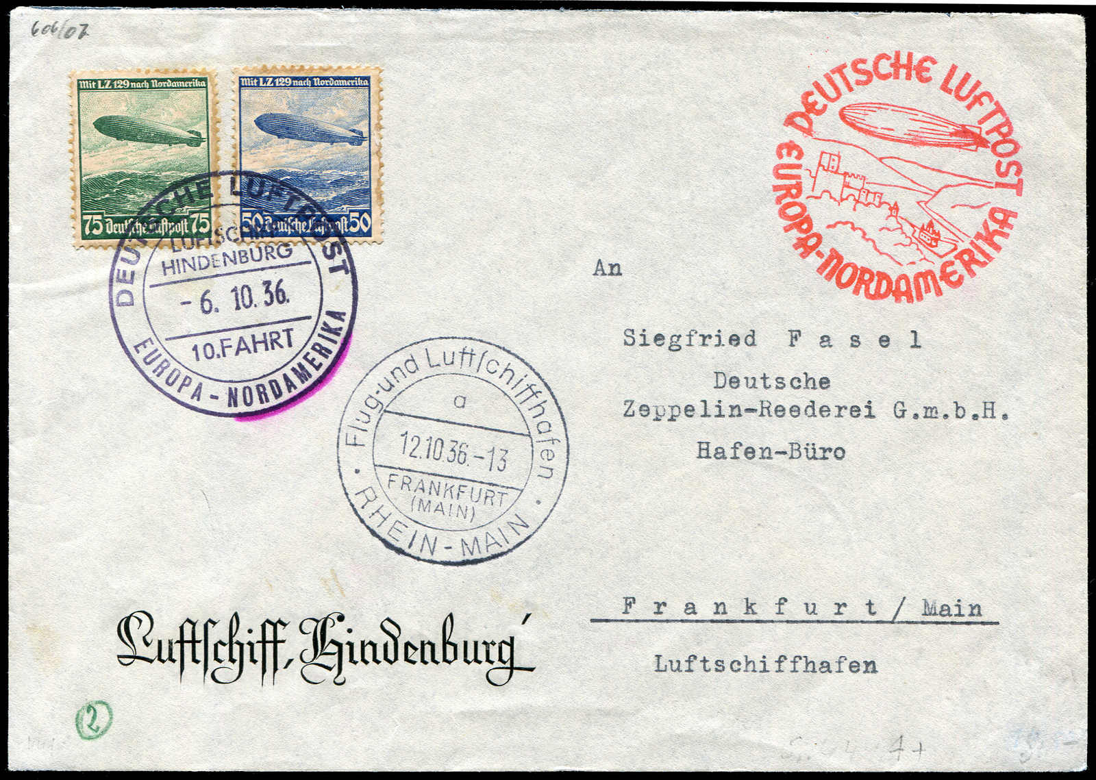 Lot 9831 - Zeppelin/Air Mail Zeppelin, Zeppelinpost LZ129, Nordamerikafahrten -  Auktionshaus Schlegel 26 Public Auction