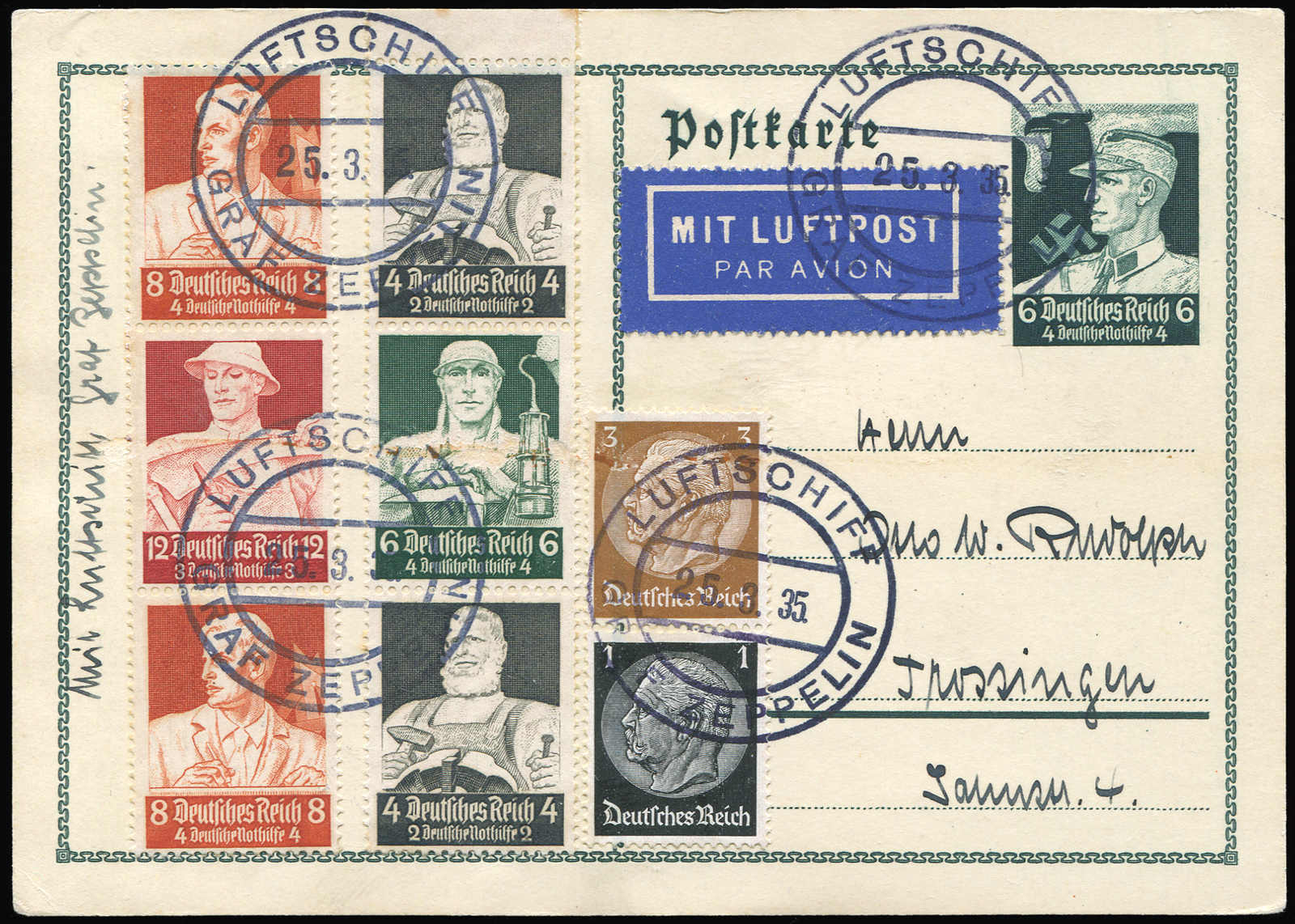Zeppelin, Zeppelinpost LZ 127, Deutschlandfahrten 1935 Stamp Auctions