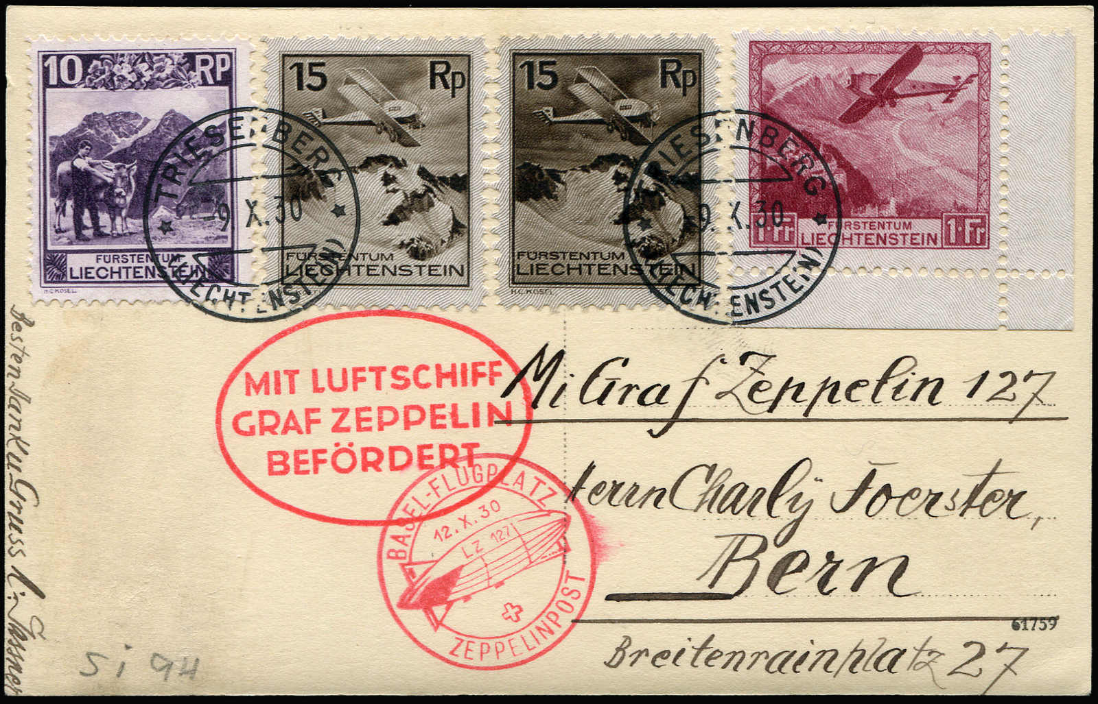 Lot 9709 - Zeppelin/Air Mail Zeppelin, Zeppelinpost LZ 127, Switzerlandfahrten - Auktionshaus Schlegel 26 Public Auction Lot 9709 - Zeppelin/Air Mail Zeppelin, Zeppelinpost LZ 127, Switzerlandfahrten - Auktionshaus Schlegel 26 Public Auction