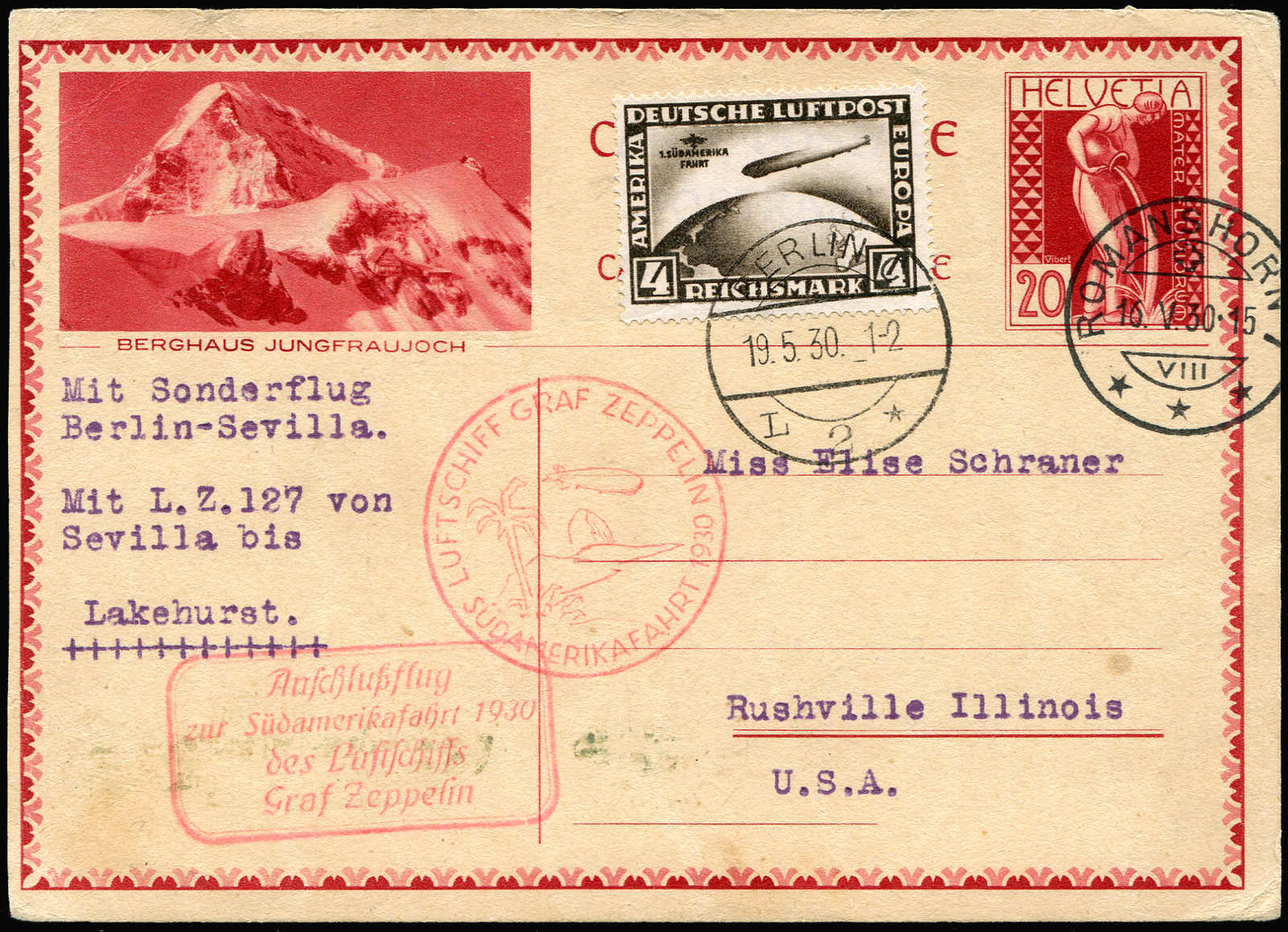 Lot 9171 - Zeppelin/Air Mail Zeppelin, Zeppelinpost LZ 127, Südamerikafahrten 1930 - Auktionshaus Schlegel 26 Public Auction Lot 9171 - Zeppelin/Air Mail Zeppelin, Zeppelinpost LZ 127, Südamerikafahrten 1930 - Auktionshaus Schlegel 26 Public Auction
