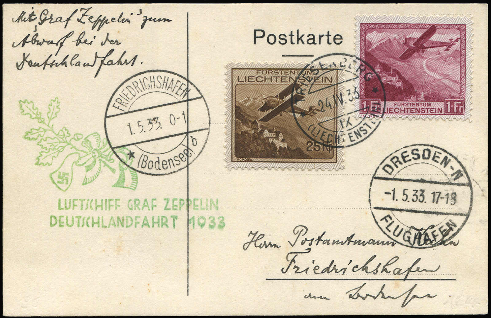 Lot 9057 - Zeppelin/Air Mail Zeppelin, Zeppelinpost LZ 127, Deutschlandfahrten 1933 -  Auktionshaus Schlegel 26 Public Auction