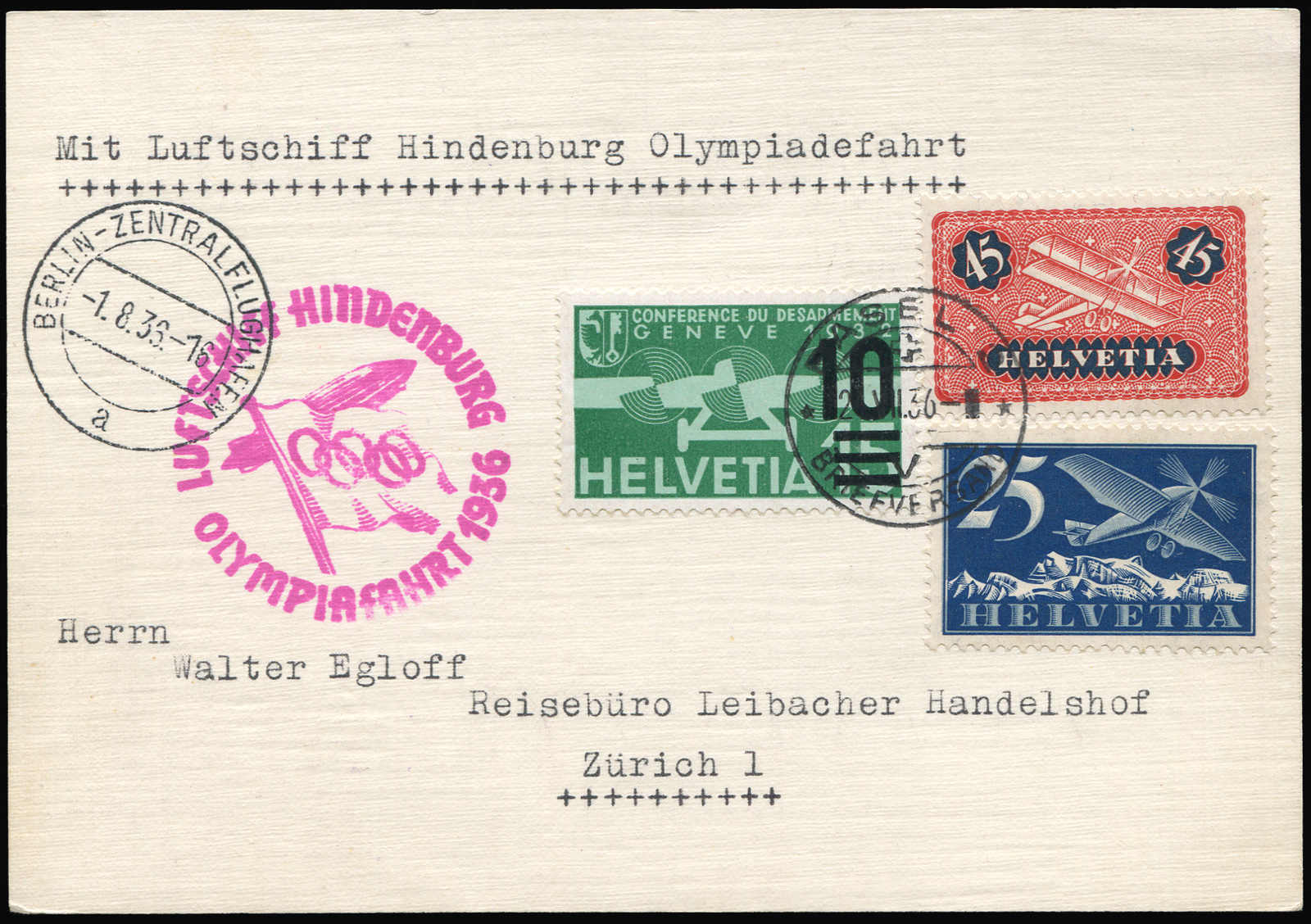 Lot 9850 - Zeppelin/Air Mail Zeppelin, Zeppelinpost LZ129, Olympiafahrt - Auktionshaus Schlegel 26 Public Auction Lot 9850 - Zeppelin/Air Mail Zeppelin, Zeppelinpost LZ129, Olympiafahrt - Auktionshaus Schlegel 26 Public Auction