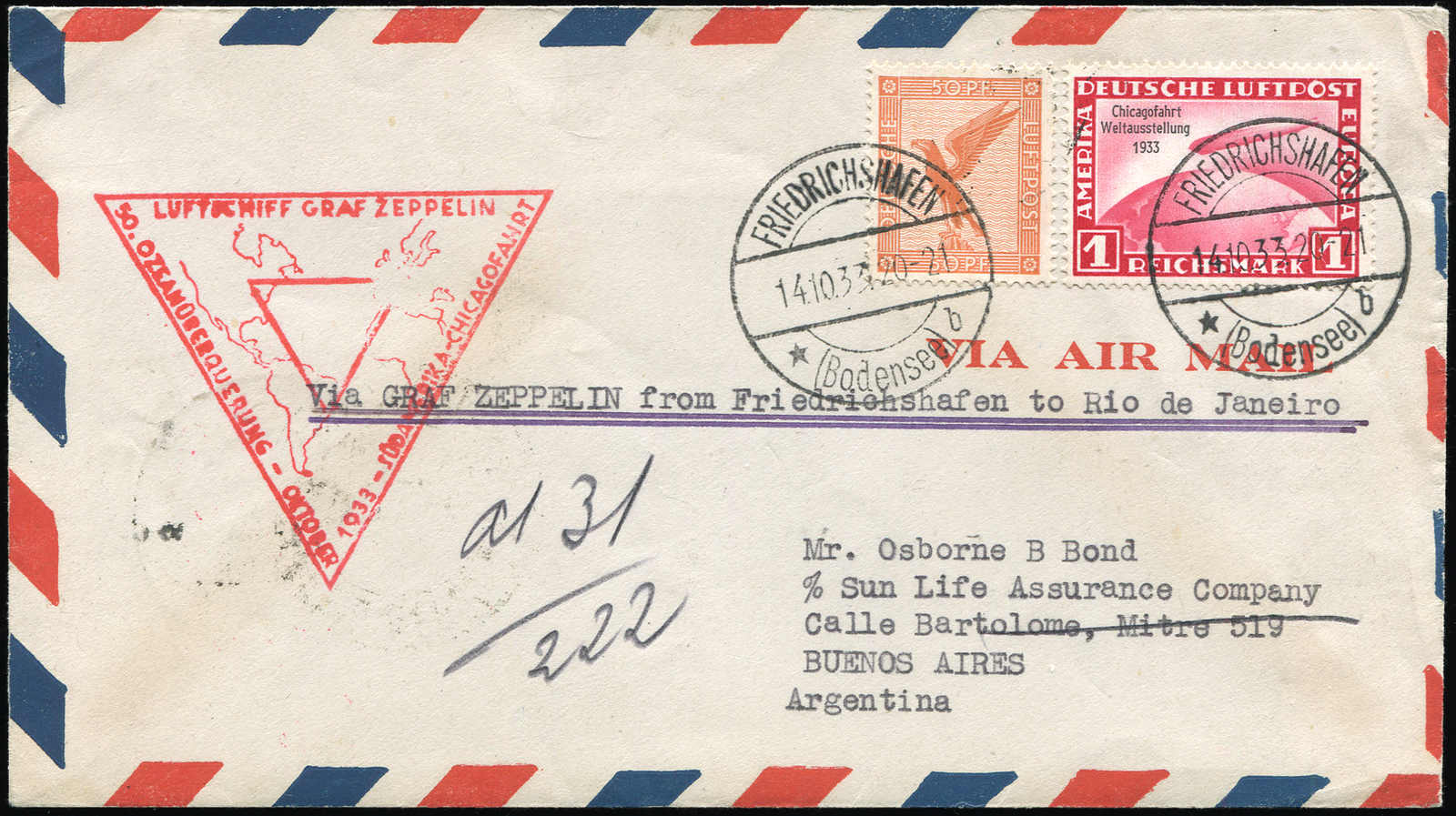 Lot 9105 - Zeppelin/Air Mail Zeppelin, Zeppelinpost LZ 127, Chicagofahrt - Auktionshaus Schlegel 26 Public Auction Lot 9105 - Zeppelin/Air Mail Zeppelin, Zeppelinpost LZ 127, Chicagofahrt - Auktionshaus Schlegel 26 Public Auction